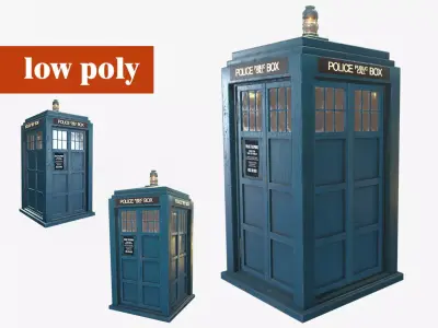 TARDIS Doctor Who Low-poly textured Low-poly 3D model