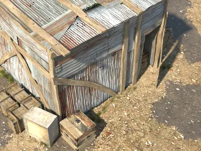 3D Wooden Shed model 3D model