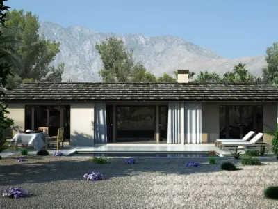 Bungalow house in desert 3D model