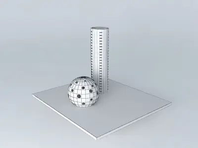 Lamps ball and meter stick Free 3D model