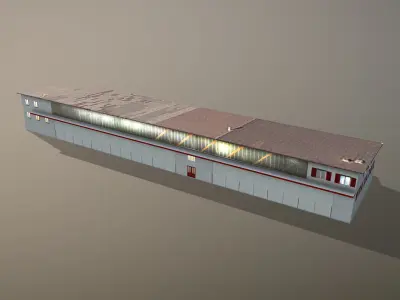 Hangar LSZB HangarIV Low-poly 3D model