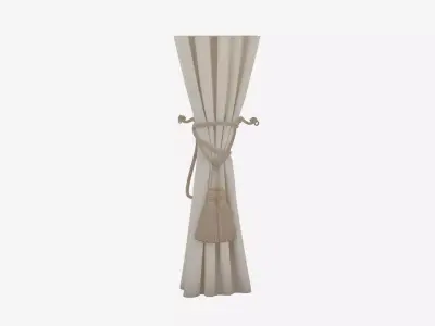 Exquisite 3D White Silk Curtain Tieback  Ghost Tassels 3D model