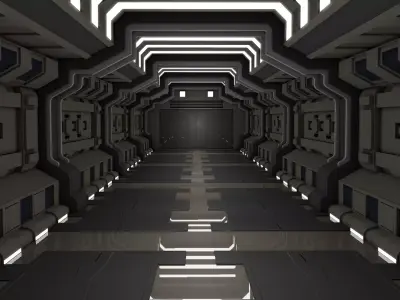 Sci Fi Corridor  3D model 36