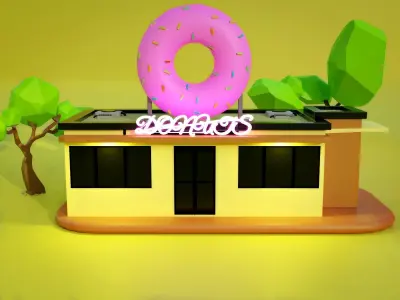 Donut Shop Low-poly 3D model