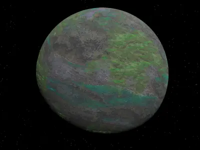 alien moon 001 Low-poly 3D model