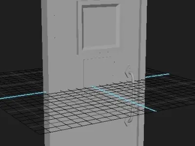 Door PBR with handle Low-poly 3D model