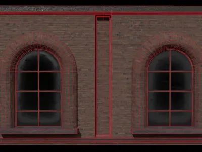 Low Poly Wall with two texture options moss wall Source Files Free low-poly 3D model