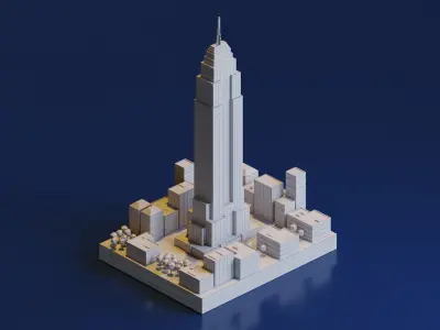 Empire State Building Low-poly 3D model