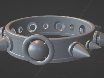 Cyberpunk Accessories Spike Choker Necklace 3D model