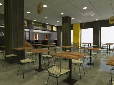 Turkish Doner Restaurant  Low-poly 3D model
