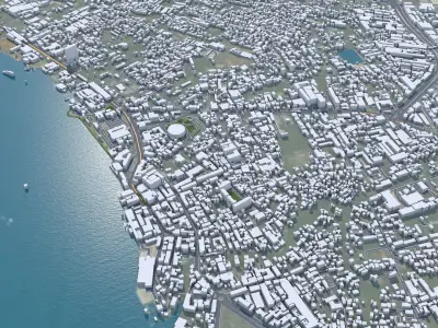 Samut Prakan Thailand 60km Low-poly 3D model
