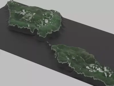 Samoa Map Country Low-poly 3D model