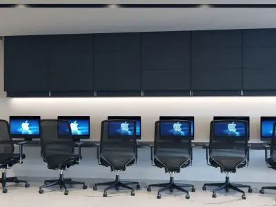 Office interior design 01 3D model