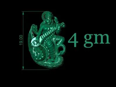 Saraswati Mata 3D Model 02 3D print model 3D print model