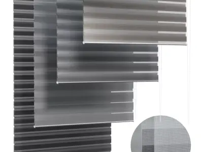 WOLTU Double Roller Blind with Clamp Fastening 02 Low-poly 3D model