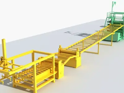Industrial Equipment 6-Floor Production Line 3D model