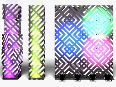 Stage Decor 13 Modular Wall Column 3D model