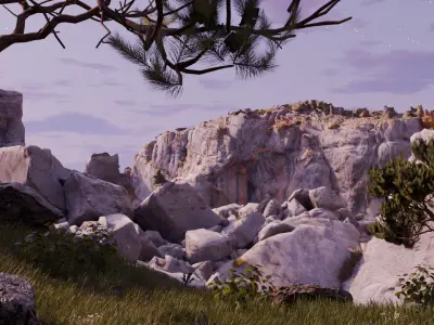 Mountains and forest 3D model