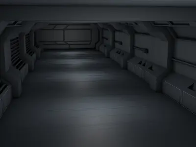 sci fi corridor  3D model 23