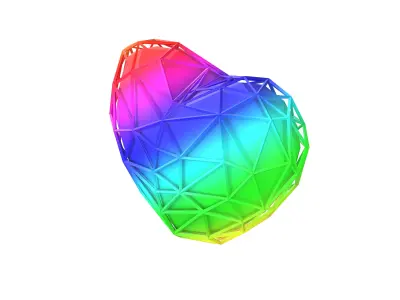 Stylish Heart V4 011 Low-poly 3D model