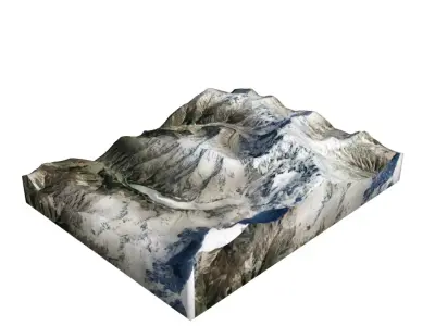 Baltistan Peak Mountain Low-poly 3D model