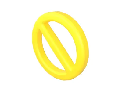 Prohibited Symbol V2 002 Low-poly 3D model