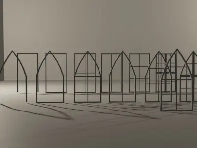 Low Poly Untextured Window Pack Low-poly 3D model