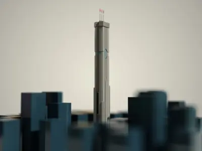 Iso Tower03 Low-poly 3D model