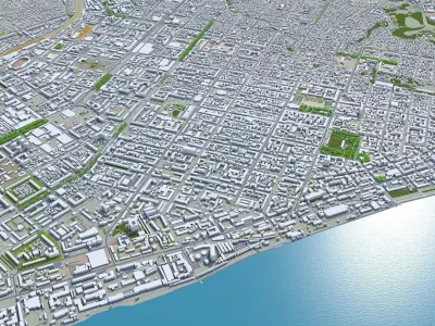 Saratov Russia 60km Low-poly 3D model