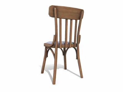  Old Wooden Chair 04 Low-poly PBR 