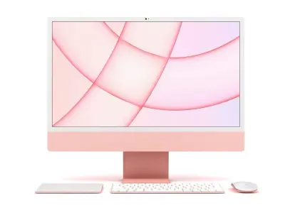 Apple iMac 24 inch 2021 Pink Low-poly 3D model