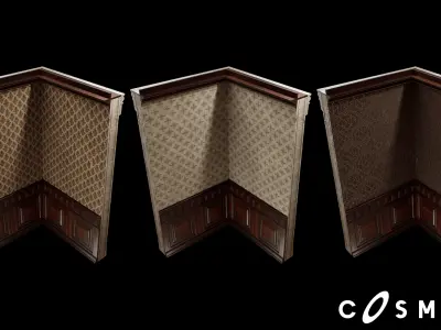 Steampunk Module Wall Exterior Corner Low-poly 3D model