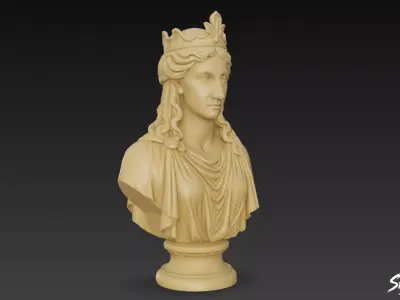 Greek Goddess Hera Bust Low-poly 3D model