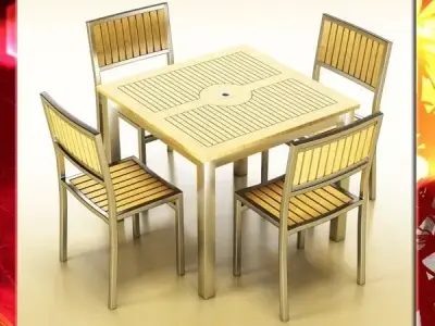 Bar Table and Chair 3D model