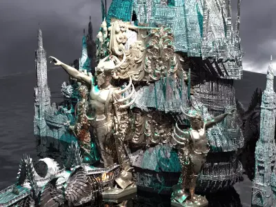 Ocean Master Tower Base City Kit bash pantheon extended  3D model