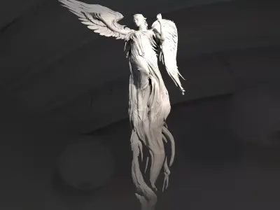 Grand Angel art Sculpture wall 3D model