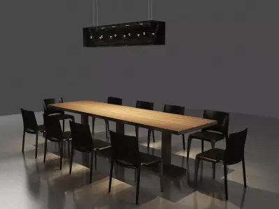 dining-table-chair-lamp chair 3D model
