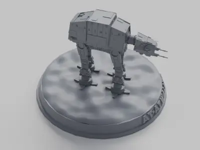 3D Printable AT AT Fighter Star Wars Low-poly 3D model