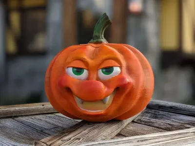 Smirking Cartoon Pumpkin 3D print model
