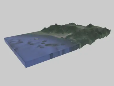 Padang City Low-poly 3D model