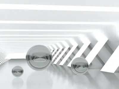 Corridor - scene for rendering 3D model Low-poly 3D model