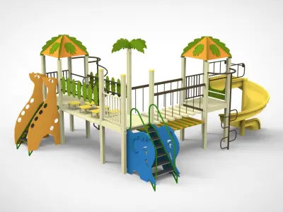 Playground for kids 3D model 17