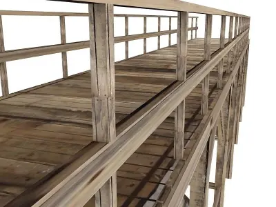 Old Wooden Bridge  3D model