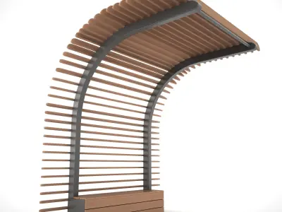 Bench with shelter all series 3D Model Pack