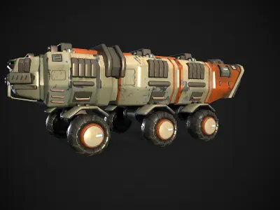 Stylized Sci Fi Truck Low-poly 3D model