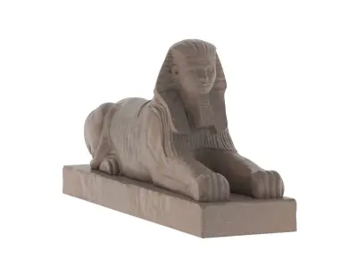 Sphinx of Hatshepsut Statue Low-poly 3D model