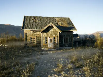 Abandoned Farm Scene Low-poly 3D model
