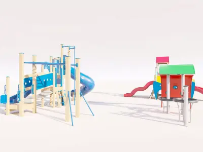 Childrens Playground Equipment Kit 3D Model Low-poly 3D model