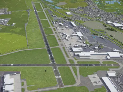 EuroAirport Basel - Mulhouse - Freiburg Low-poly 3D model