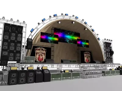 Concert scene Low-poly 3D model